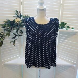 DEBY DEBO WALTERIA BLACK/WHITE RUFFLE BLOUSE SMALL